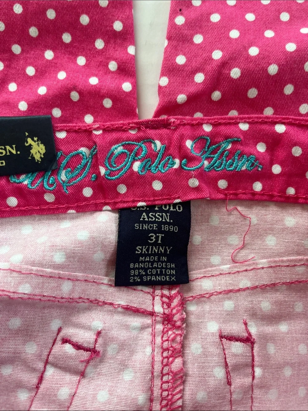 U.S. Polo Assn. Hot Pink Polka Dot Jeans for Kids
